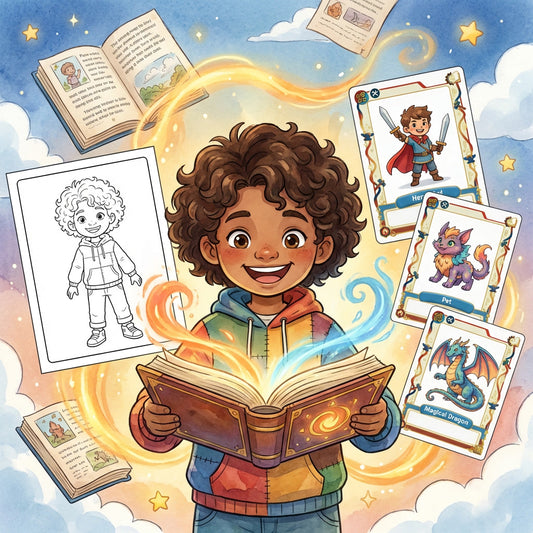 Custom Books, Personalized Trading Cards, Coloring Pags - FableFORGE Bundle